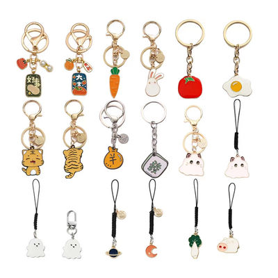 2inch Fashion  Custom Key Chain Hard Enamel Blank Metal Cartoon Keychain