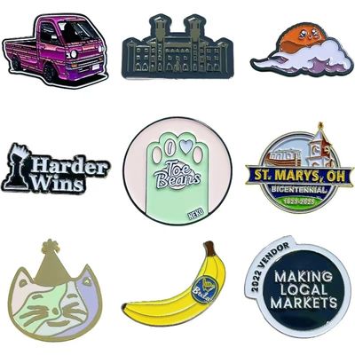 No Minimum Custom Logo Metal Lapel Pin Badge Brooch Hard Soft Enamel Pins for Souvenir Attachment