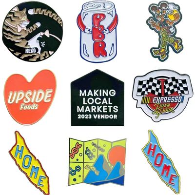 No Minimum Custom Logo Metal Lapel Pin Badge Brooch Hard Soft Enamel Pins for Souvenir Attachment
