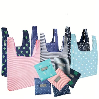ราคาดี Water Resistant Eco-Friendly Folding and Portable Oxford Cloth Shopping Tote Grocery Bag with Custom Logo Printing (in stock) ออนไลน์