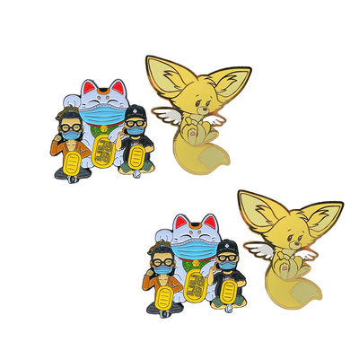 การโยนการ์ตูน Custom ทอง Lapel Pins โลหะ Enamel Pins