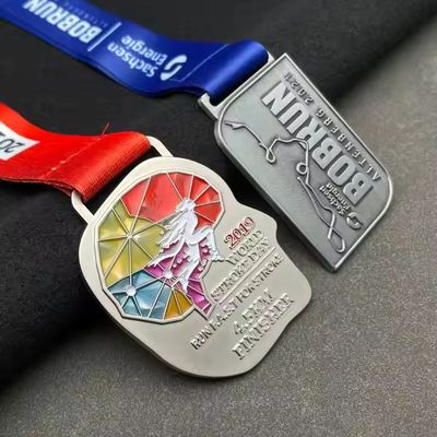 ราคาดี WTD Wholesale 3D Gold Award Marathon Running Sport Medal Customized Zinc Alloy UV Printed Silver Economical Custom Medals ออนไลน์