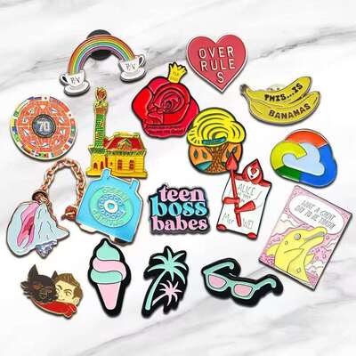 เข็มกลัดติดปกเสื้อแบบสั่งทำ - ป้ายโลหะเคลือบแข็งสำหรับมอบให้พนักงาน