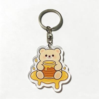 Custom DIY Acrylic Keychain – Glitter Epoxy Fill, Transparent Cute Cartoon & Anime Pendant Design