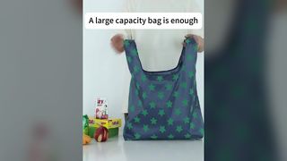 ถุงช้อปปิ้งโพลีเอสเตอร์ Ripstop รีไซเคิลเป็นมิตรกับสิ่งแวดล้อม Gelory ถุงช้อปปิ้งแบบพับได้แบบใช้ซ้ำได้