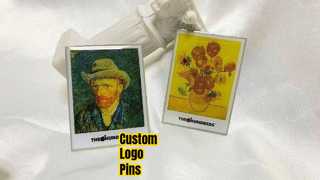 ป้ายโลโก้พิมพ์ออฟเซตหมุดโลหะแบบกำหนดเอง